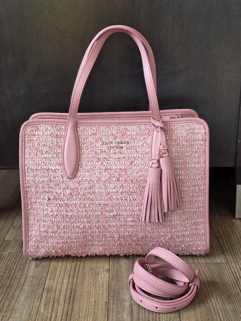Kate Spade Rowe Summer Tweed Medium Top Zip Satchel
